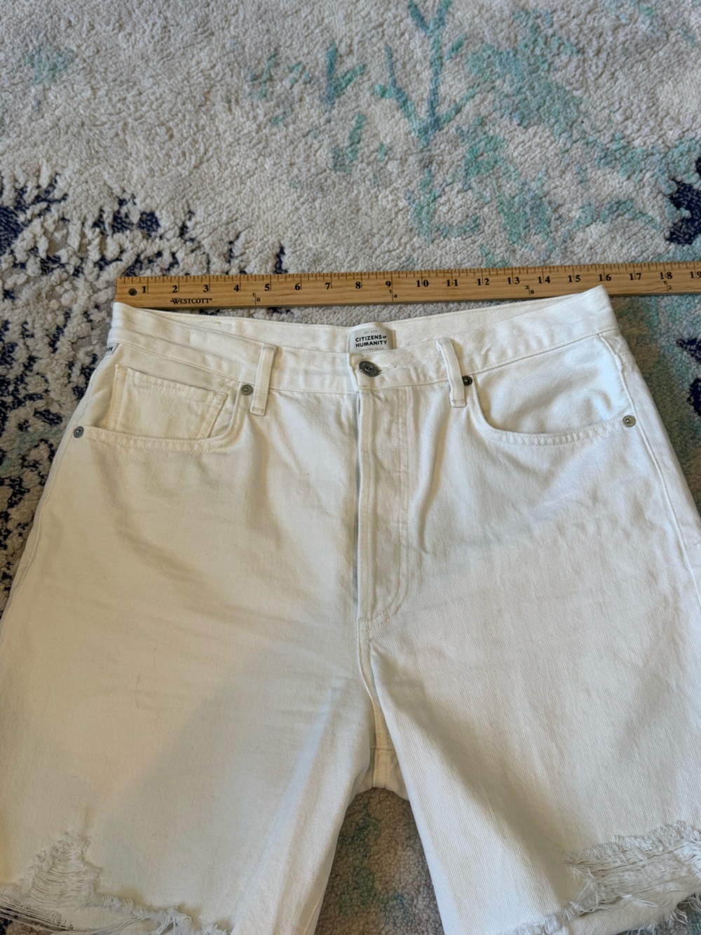 Citizens of Humanity Shorts Womens 29 White Camilla Jean High Waisted Bermuda - Picture 12 of 12